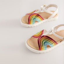 Load image into Gallery viewer, Rainbow Metallic T-Bar Sandals