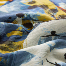 Load image into Gallery viewer, Abstract Blue Print Long Sleeve Button Down Shirt