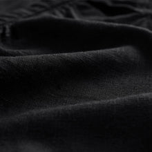 Load image into Gallery viewer, Black Button Down Ruffle Sleeve Top With Linen