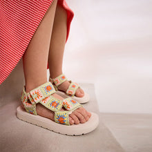 Load image into Gallery viewer, Sage Green Crochet Crochet Trekker Sandals