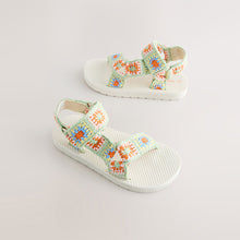 Load image into Gallery viewer, Sage Green Crochet Crochet Trekker Sandals