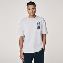 Load image into Gallery viewer, Light Grey Relaxed Fit Graphic Print T-Shirt