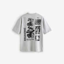 Load image into Gallery viewer, Light Grey Relaxed Fit Graphic Print T-Shirt