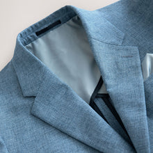 Load image into Gallery viewer, Blue Linen Blend Texture Suit Jacket