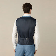 Load image into Gallery viewer, Blue Textured Linen Suit Waistcoat