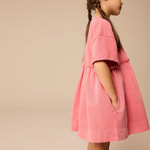 Load image into Gallery viewer, Pink Fabric Mix T-Shirt Dress (3-12yrs)