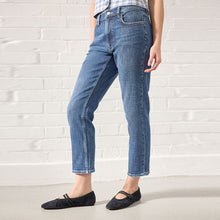 Load image into Gallery viewer, Dark Blue Authentic Denim Cropped Capri Jeans