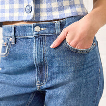 Load image into Gallery viewer, Dark Blue Authentic Denim Cropped Capri Jeans