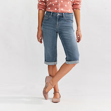 Load image into Gallery viewer, Mid Blue Bermuda Denim Shorts