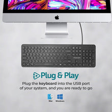 Load image into Gallery viewer, PROMATE Ultra-Slim Quiet Key Wired Keyboard