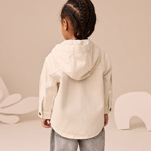 Load image into Gallery viewer, Ecru Bear Twill Hooded Overshirt and T-Shirt Set (3mths-6yrs)
