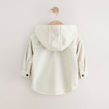 Load image into Gallery viewer, Ecru Bear Twill Hooded Overshirt and T-Shirt Set (3mths-6yrs)