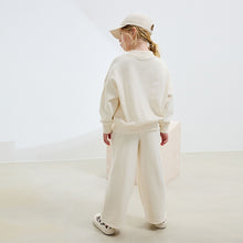 Load image into Gallery viewer, Ecru Slogan Sweatshirt And Wide Leg Joggers Set (3-12yrs)