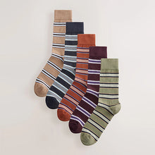 Load image into Gallery viewer, Blue/Green/Orange Pattern Socks 5 Pack