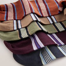 Load image into Gallery viewer, Blue/Green/Orange Pattern Socks 5 Pack