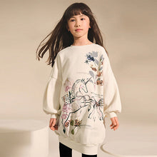 Load image into Gallery viewer, Ecru Unicorn Graphic Jumper Dress (3-12yrs)