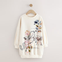 Load image into Gallery viewer, Ecru Unicorn Graphic Jumper Dress (3-12yrs)