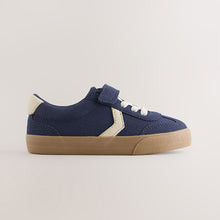 Load image into Gallery viewer, Navy Blue Standard Fit (F) Touch Fastening Elastic Lace Trainers