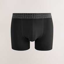 Load image into Gallery viewer, Black Mixed Metallic Pattern Waistband Trunk Boxers 5 Pack
