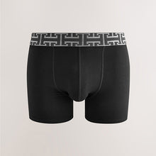 Load image into Gallery viewer, Black Mixed Metallic Pattern Waistband Trunk Boxers 5 Pack