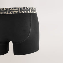 Load image into Gallery viewer, Black Mixed Metallic Pattern Waistband Trunk Boxers 5 Pack