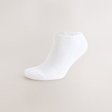 Load image into Gallery viewer, White Cushioned Sole Sports Trainer Socks 5 Pack