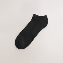 Load image into Gallery viewer, Black Cushioned Sole Sports Trainer Socks 5 Pack