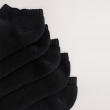 Load image into Gallery viewer, Black Cushioned Sole Sports Trainer Socks 5 Pack