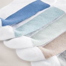 Load image into Gallery viewer, White/Blue 5 Pack Cushioned Trainers Socks