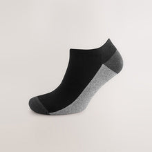 Load image into Gallery viewer, Black/Grey 5 Pack Cushioned Trainers Socks