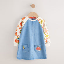 Load image into Gallery viewer, Pumpkin Print Raglan Denim Dress (3mths-6yrs)
