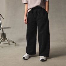 Load image into Gallery viewer, Black Wide Leg Joggers (3-12yrs)