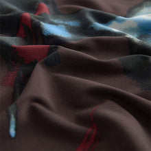 Load image into Gallery viewer, Brown Print Long Sleeve V-Neck Blouse