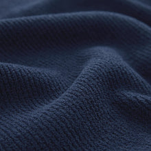 Load image into Gallery viewer, Mid Blue Regular Fit Ribbed Chenille Quarter Zip Jumper