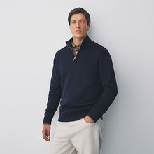 Load image into Gallery viewer, Navy Blue Plain Quarter Zip Jumper