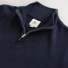Load image into Gallery viewer, Navy Blue Plain Quarter Zip Jumper