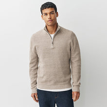 Load image into Gallery viewer, Neutral Texture Quarter Zip Jumper