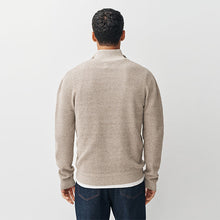 Load image into Gallery viewer, Neutral Texture Quarter Zip Jumper