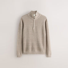 Load image into Gallery viewer, Neutral Texture Quarter Zip Jumper
