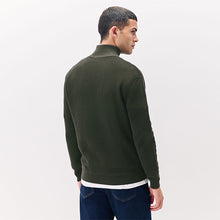 Load image into Gallery viewer, Khaki Green Texture Quarter Zip Jumper