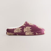 Load image into Gallery viewer, Burgundy Hamish the Highland Cow Slippers