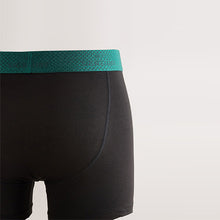 Load image into Gallery viewer, Black Metallic Red/Green Waistband Modal Blend Signature Trunks