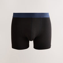 Load image into Gallery viewer, Black Metallic Red/Green Waistband Modal Blend Signature Trunks