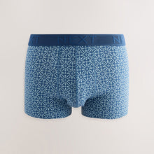 Load image into Gallery viewer, Blue Geometric Pattern 5 Pack Hipster Boxers 5 Pack