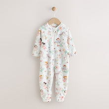 Load image into Gallery viewer, Cream Baby Fleece Sleepsuit