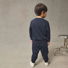 Load image into Gallery viewer, Navy Blue Logo Sweatshirt And Joggers Set (3mths-6yrs)