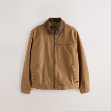 Load image into Gallery viewer, Tan Brown Canvas Borg Lined Jacket