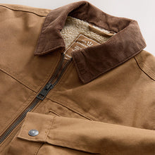 Load image into Gallery viewer, Tan Brown Canvas Borg Lined Jacket