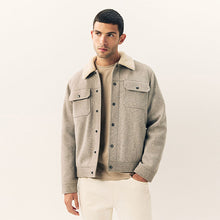 Load image into Gallery viewer, Grey Borg Lined Trucker Jacket