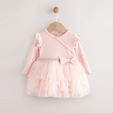 Load image into Gallery viewer, Pink Baby Long Sleeve Tutu Dress (0-18mths)